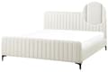 Miniatyrbilde 1 av 11: Sengeramme 180 x 200 cm Off-White Boucle Tufted Sengegavl Metallben Moderne Design