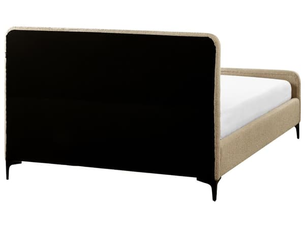 Sengeramme Taupe Boucle 140 x 200 cm Tuftet Sengegavl Metallben Moderne Design