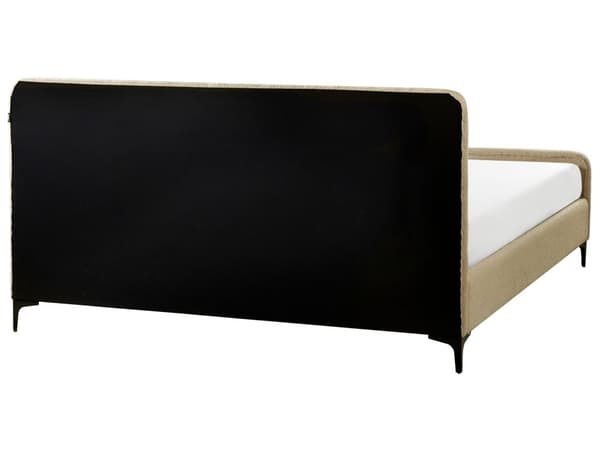 Sengeramme 180 x 200 cm Taupe Boucle Tufted Sengegavl Metallben Moderne Design