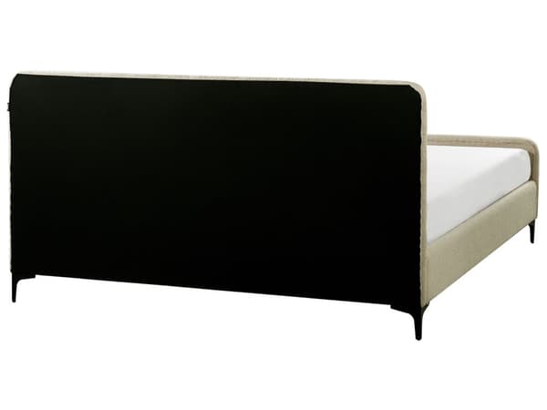 Sengeramme 180 x 200 cm Beige Boucle Tufted Sengegavl Metallben Moderne Design