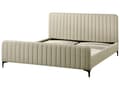 Miniatyrbilde 6 av 11: Sengeramme 180 x 200 cm Beige Boucle Tufted Sengegavl Metallben Moderne Design