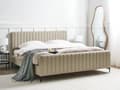 Miniatyrbilde 2 av 11: Sengeramme 180 x 200 cm Beige Boucle Tufted Sengegavl Metallben Moderne Design