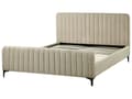 Miniatyrbilde 6 av 11: Sengeramme Beige Boucle 160 x 200 cm Tuftet Sengegavl Metallben Moderne Design