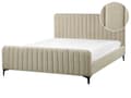 Miniatyrbilde 1 av 11: Sengeramme Beige Boucle 160 x 200 cm Tuftet Sengegavl Metallben Moderne Design