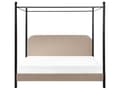 Miniatyrbilde 5 av 11: Sengeramme med Baldakin Svart Metall Taupe Trekk 180 x 200 cm Retro Minimalistisk