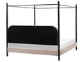 Miniatyrbilde 6 av 11: Sengeramme med Baldakin Svart Metall Taupe Trekk 180 x 200 cm Retro Minimalistisk