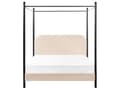 Miniatyrbillede 5 af 11: Himmelseng Beige Bouclé 140 x 200 cm Moderne Trekvart Juniorseng Baldakin Halvandenmandsseng Høj Sengeramme Minimalistisk Design Metalseng