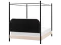 Miniatyrbillede 6 af 11: Himmelseng Beige Bouclé 140 x 200 cm Moderne Trekvart Juniorseng Baldakin Halvandenmandsseng Høj Sengeramme Minimalistisk Design Metalseng