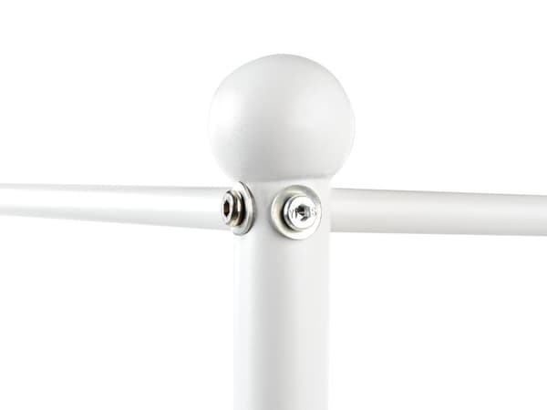 Enkeltseng Hvid Metal 90 x 200 Enkeltmandsseng Teenageseng Pige Seng Moderne Himmelseng Sengeramme Metalseng