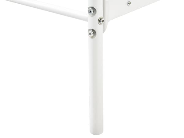 Enkeltseng Hvid Metal 90 x 200 Enkeltmandsseng Teenageseng Pige Seng Moderne Himmelseng Sengeramme Metalseng