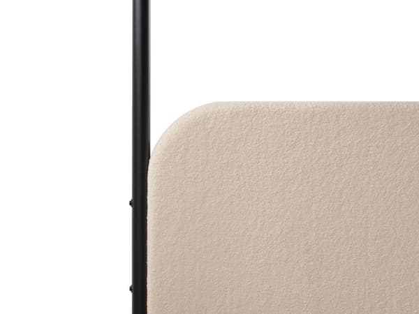 Himmelseng Taupe Boucle 180 x 200 cm Moderne Dobbeltseng Baldakin To Mands Høj Sengeramme Minimalistisk Design Metal Seng
