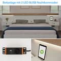Miniatyrbild 4 av 6: Dubbelsäng Set med 2 sänggavlar LED och USB C uttag 160 x 200 cm Vit set (utan madrass)