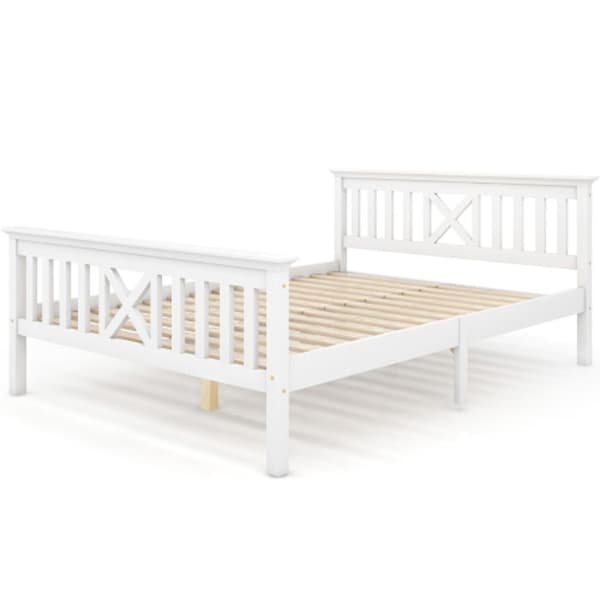 Massivträsäng Dubbelsängstomme med lamellbotten Massivträsäng med sänggavel - 140x200cm Juniorsäng Furuvit