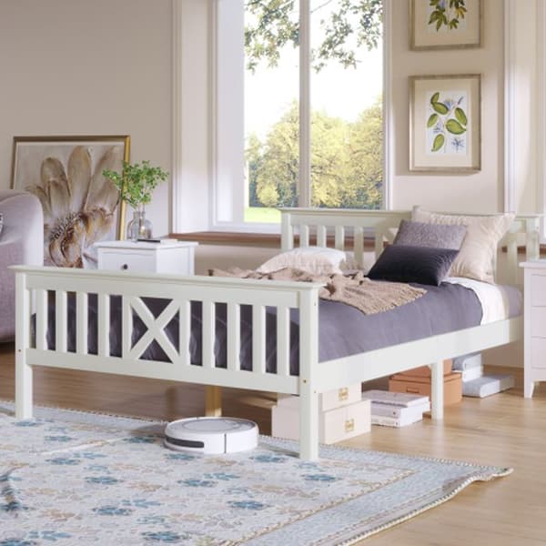 Massivträsäng Dubbelsängstomme med lamellbotten Massivträsäng med sänggavel - 140x200cm Juniorsäng Furuvit