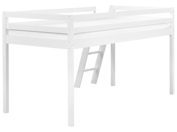 Barnsäng Vit Furuträ 90 x 200 cm med Spjälram Säng för Småbarn
