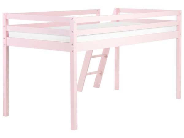 Barnsäng Rosa Furuträ 90 x 200 cm med Spjälram Säng för Småbarn