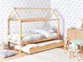 Miniatyrbillede 4 af 11: Husseng Lyst Fyrretræ 90 x 200 Børneseng til Børneværelse Junior Størrelse Seng som Hus Udtræksseng Enkeltseng