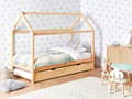 Miniatyrbillede 2 af 11: Husseng Lyst Fyrretræ 90 x 200 Børneseng til Børneværelse Junior Størrelse Seng som Hus Udtræksseng Enkeltseng