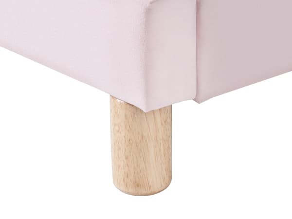 Seng Rosa Fløyel 90 x 200 cm Sengegavl formet som en sky Moderne og tradisjonell stil Barnerom Enkeltseng Barneseng