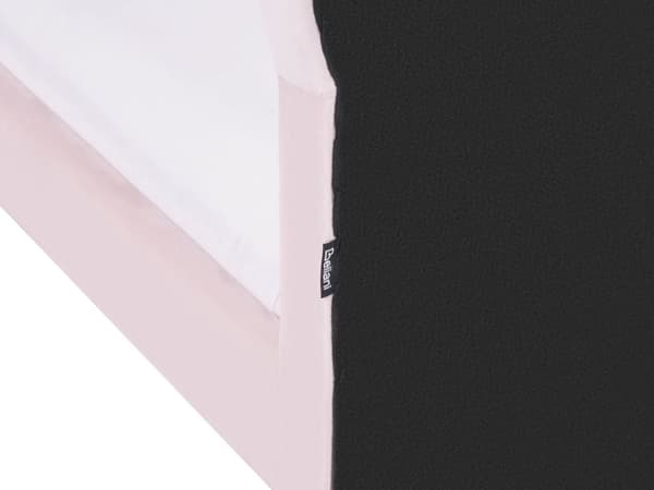 Enkeltseng Lyserød Velour 90 x 200 Enkeltmandsseng med Sky til Pigeværelse Lav Gulvseng Sengeramme med Hovedgærde Børneseng