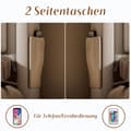 Miniatyrbild 5 av 6: Säng med stoppning 160x200, dubbelsäng med LED-huvudgavel och USB C-laddningsfunktion samt 4 lådor, beige, bomull (med madrass)