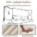Miniatyrbild 4 av 6: Dubbel uppfällt säng (180 x 200) med läslampa och USB Type-C-laddning, beige, ribbad sammet (madrass ingår ej).