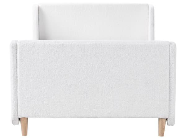 Seng cremehvid spændepolstring 90 x 200 cm med hovedgærde moderne traditionel stil børneværelse