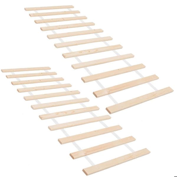 Dubbel säng - Springos - 160 x 200 cm - Barrträ - 2 ribbottnar - Belastning 200 kg