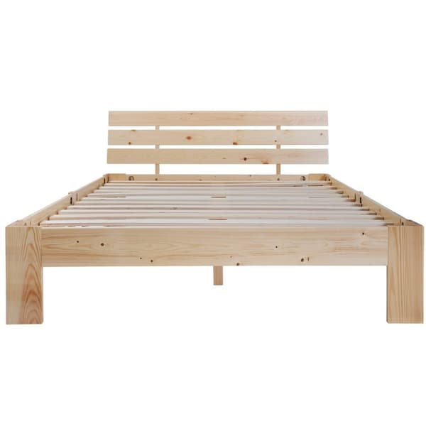 Rootz dobbeltseng med hovedgærde - fyrretræbedamme - naturlig træbed - 144 cm x 210 cm x 67,5 cm