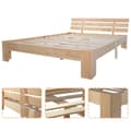 Miniatyrbillede 8 af 11: Rootz dobbeltseng med hovedgærde - fyrretræbedamme - naturlig træbed - 144 cm x 210 cm x 67,5 cm