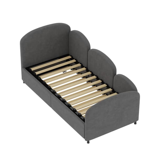 Rootz SOFA -säng med lådor - Tvillingstorlek klädd - Velvet SOFA - Extra förvaring - 210 cm x 99 cm x 82,5 cm