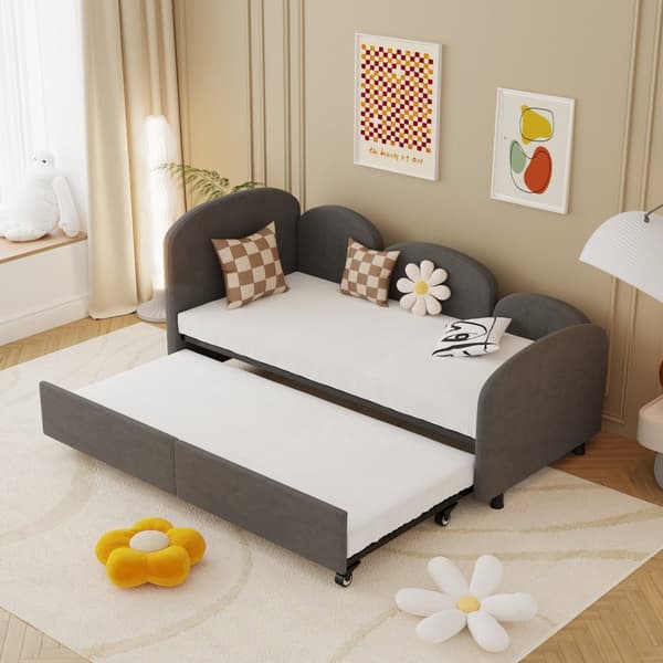 Rootz SOFA -säng med lådor - Tvillingstorlek klädd - Velvet SOFA - Extra förvaring - 210 cm x 99 cm x 82,5 cm