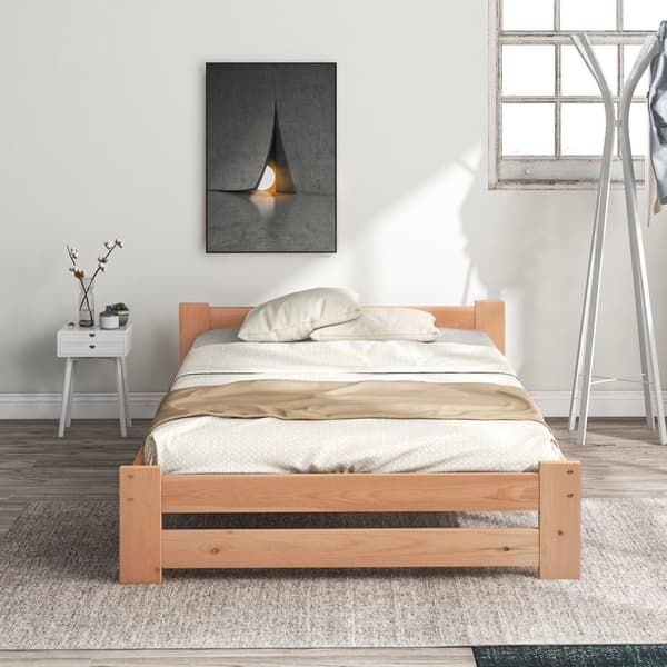 Rootz Solid Wood Bed Frame - Wooden Bed - Pine Bed - Miljøvenlig - 205L X 97W X 49H cm
