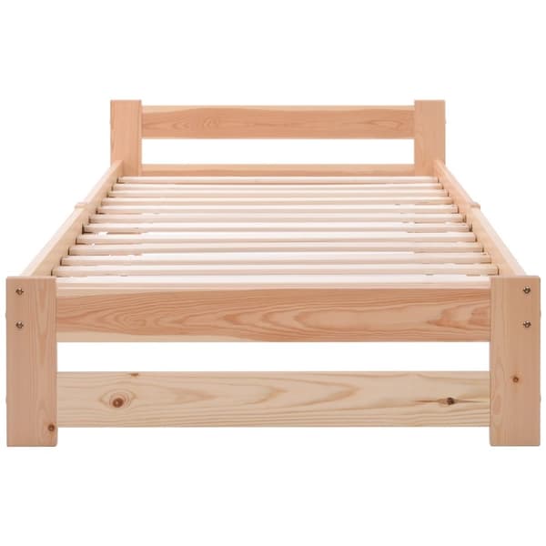 Rootz Solid Wood Bed Frame - Wooden Bed - Pine Bed - Miljøvenlig - 205L X 97W X 49H cm