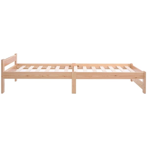 Rootz Solid Wood Bed Frame - Wooden Bed - Pine Bed - Miljøvenlig - 205L X 97W X 49H cm