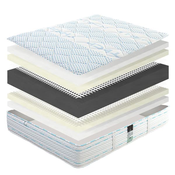 Madrass 140x190 cm, Thermotec, 24 cm, memory foam, fast, sommar/vintersida + 2 kuddar + täcke