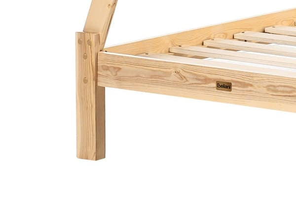 Børneseng tipi lyst fyrretræ 90 x 200 cm enkeltseng til børn lamelbundsseng