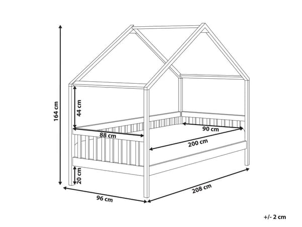 Børneseng lys fyrretræ 90 x 200 cm enkeltseng til børn sprosseseng