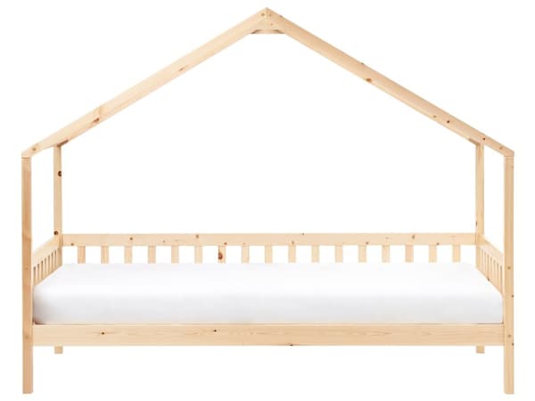 Børneseng lys fyrretræ 90 x 200 cm enkeltseng til børn sprosseseng
