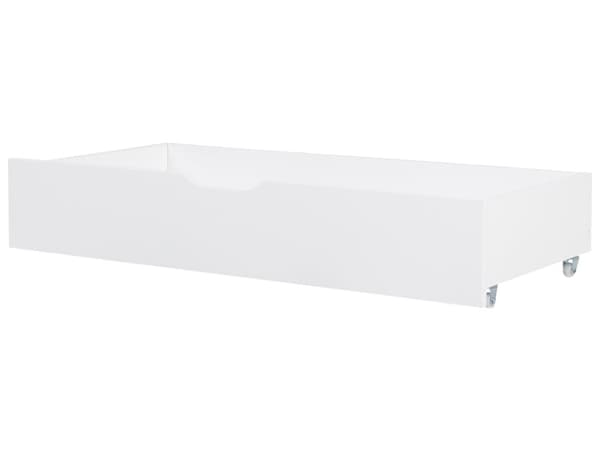 Sengeskuffer Hvid Træ 99 x 47 cm 2 stk Skuffesæt med Hjul til Seng Opbevaring Smart Dybe Rulleskuffer til Underseng Skuffer