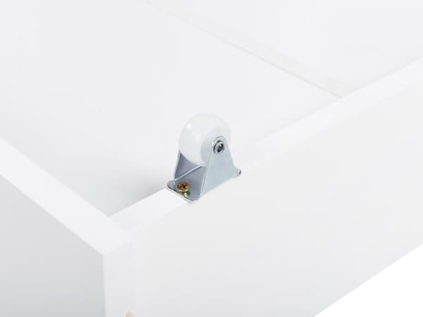 Sengeskuffer Hvid Træ 99 x 47 cm 2 stk Skuffesæt med Hjul til Seng Opbevaring Smart Dybe Rulleskuffer til Underseng Skuffer