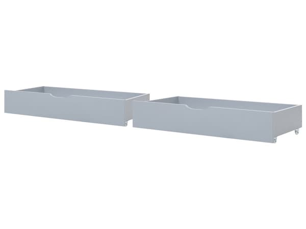 Sengeskuffer Grå Træ 99 x 47 cm 2 stk Skuffesæt med Hjul til Seng Opbevaring Smart Dybe Rulleskuffer til Underseng Skuffer