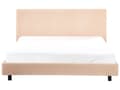 Miniatyrbilde 6 av 11: Sengeramme Beige Bouclé 160 x 200 cm Lamellbunn Sengegavl Moderne design Dobbeltseng Soverom