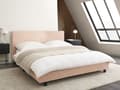 Miniatyrbilde 2 av 11: Sengeramme Beige Bouclé 160 x 200 cm Lamellbunn Sengegavl Moderne design Dobbeltseng Soverom