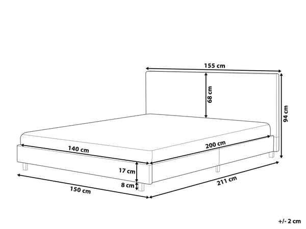 Sengeramme Beige Bouclé 140 x 200 cm Lamellbunn Sengegavl Moderne design Dobbeltseng Soverom