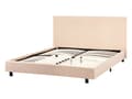 Miniatyrbilde 5 av 11: Sengeramme Beige Bouclé 140 x 200 cm Lamellbunn Sengegavl Moderne design Dobbeltseng Soverom