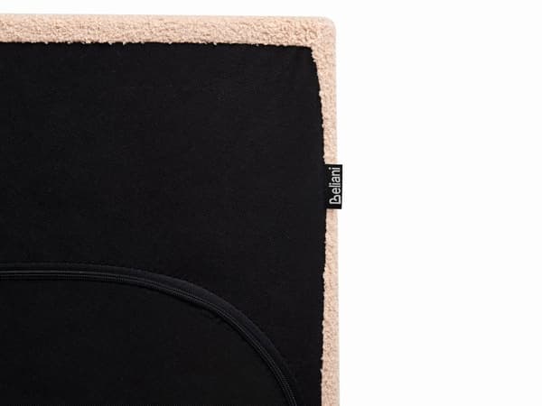 Sengeramme Beige Bouclé 140 x 200 cm Lamellbunn Sengegavl Moderne design Dobbeltseng Soverom