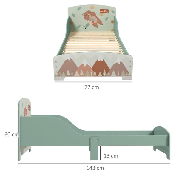 Rootz Børne seng 3-6 år - Børnebed - Toddler Bed - Sikkerhedsbarrierer - 143 cm x 77 cm x 60 cm