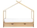 Miniatyrbillede 7 af 11: Husseng med Opbevaring Lyst Fyrretræ 90 x 200 Børneseng til Børneværelse Junior Størrelse Seng som Hus Enkeltseng med Skuffe