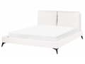 Miniatyrbillede 4 af 11: Seng Off White Boucle 160 x 200 cm Moderne To Mands Blød Sengegavl Dobbeltseng Sengeramme Retro Design Stofseng Plys
